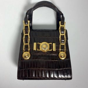 Rare Gianni Versace Croc Evening Bag